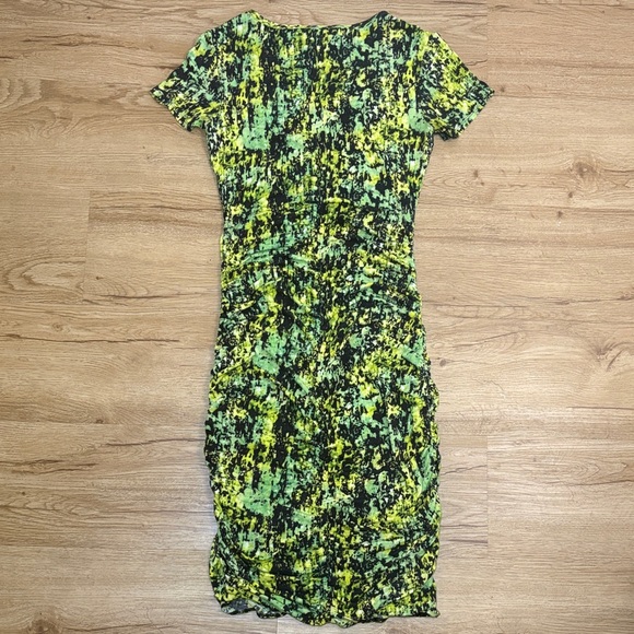 BCBGMaxAzria Green and Black Patterned Mini Dress - Picture 4 of 8